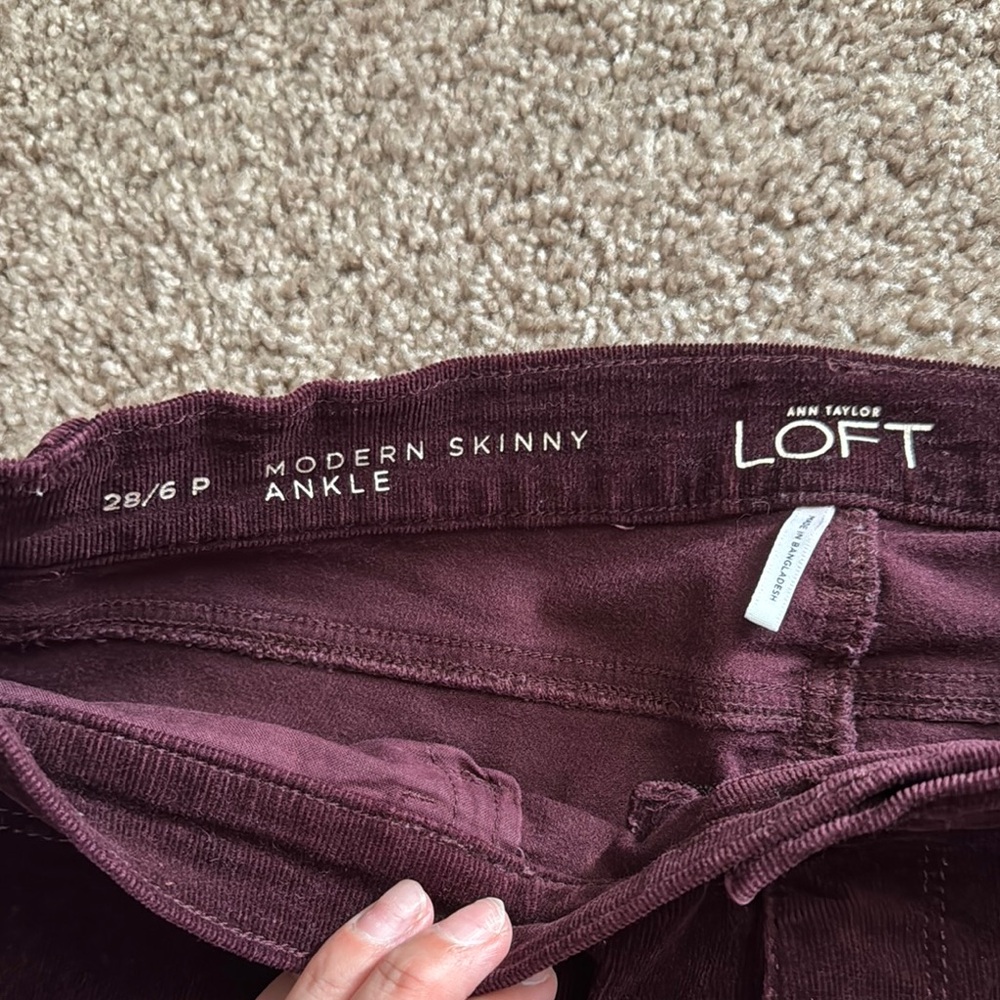 Ann Taylor Deep Burgundy Skinny Jeans - Picture 2 of 4